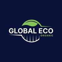 globale eco biologico logo design moderno e semplice design concetto vettore