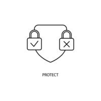proteggere concetto linea icona. semplice elemento illustrazione. proteggere concetto schema simbolo design. vettore