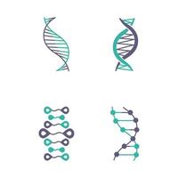 set di icone di colore viola e turchese di filamenti di DNA vettore