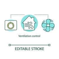 icona del concetto di controllo della ventilazione vettore
