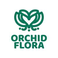 orchidea flora verde natura logo concetto design illustrazione vettore