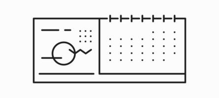 scrivania o tavolo spirale calendario schema icona vettore