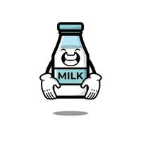 carino latte bottiglia cartone animato personaggio vettore