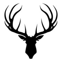silhouette di cervo vettore-corno, cervo animale icona vettore illustrazione.