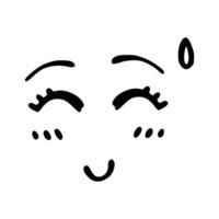 kawaii carino viso. in stile manga occhi e bocca. divertente cartone animato giapponese emoticon nel diverso espressioni, mega grande impostare. espressione anime personaggio e emoticon viso illustrazione. sfondo. Stampa. vettore