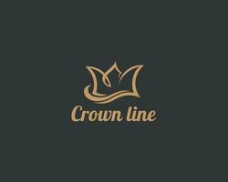 corona logo creativo linea emblema cartello simbolo arte disegno vettore