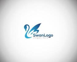 cigno logo creativo colore design modello vettore