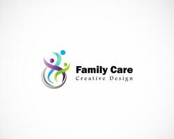 famiglia cura logo creativo concetto persone astratto vettore