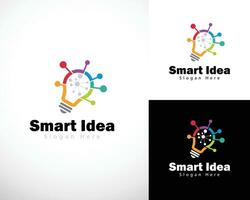 inteligente idea logo creativo lampadina Collegare design concetto innovazione cervello tecnologia Rete vettore