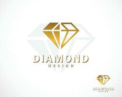 diamante logo creativo design concetto elegante oro colore pendenza vettore
