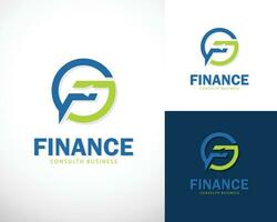 finanziario logo creativo emblema design concetto cerchio f logo crescita cartello simbolo freccia vettore