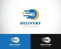 consegna cibo logo creativo concetto cartello simbolo veloce vettore