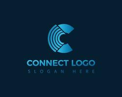 Collegare logo Tech logo iniziale logo creativo logo vettore