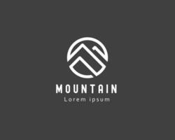 montagna logo linea cerchio montagna illustrazione vettore