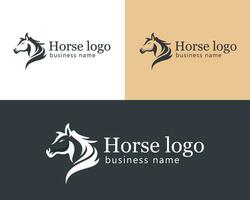 cavallo logo creativo testa forte design vettore