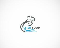 pesce cibo logo creativo design ristorante mare cibo vettore