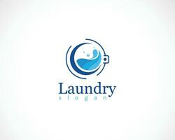 lavanderia logo creativo pulito illustrazione design vettore