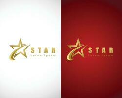 oro stella logo cartello simbolo attività commerciale emblema marca design modello vettore