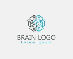 cervello logo digitale cervello logo Collegare logo vettore