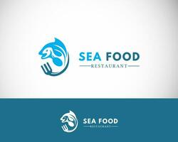 pesce cibo logo creativo design ristorante mare cibo pesce concetto logo vettore