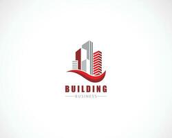 edificio logo creativo architetto città vero tenuta logo vettore