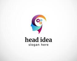 testa idea logo creativo design modello colore vettore