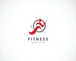 fitness logo creativo astratto persone sport correre logo cartello simbolo vettore