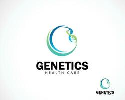 genetica logo creativo dna design cerchio moderno vettore