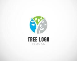 albero logo emblema design simbolo creativo cerchio vettore