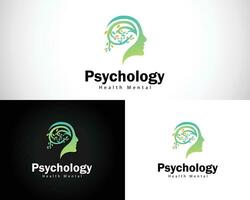 psicologia logo creativo Salute mentale inteligente idea cervello design concetto moderno umano crescita formazione scolastica vettore