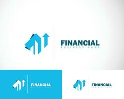 finanziario logo creativo attività commerciale su freccia città finanza design creativo investire vettore
