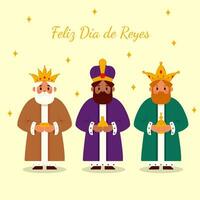 il tre re di il est, Melchiorre, gaspar e baltasar. contento tre re giorno. Natale vettore. vettore illustrazione.