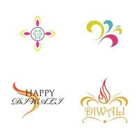 illustrazione del logo vettoriale sul tema della tradizionale celebrazione del felice diwali