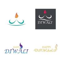 illustrazione del logo vettoriale sul tema della tradizionale celebrazione del felice diwali