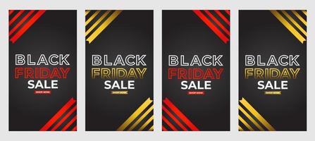 raccolta di promozione di storie sui social media di vendita del black friday vettore