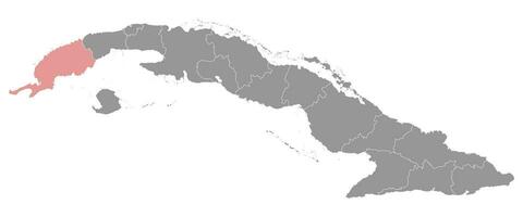 pinar del rio Provincia carta geografica, amministrativo divisione di Cuba. vettore illustrazione.