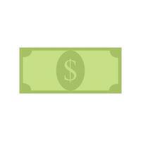 dollaro banconota cartone animato isolato. vettore denaro contante verde dollaro modello, carta moneta illustrazione