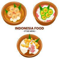 collezione Indonesia cibo per iftar menù vettore