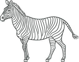 africano zebra lato Visualizza schema a strisce silhouette animale design piatto vettore illustrazione isolato su bianca sfondo. ai generato illustrazione.
