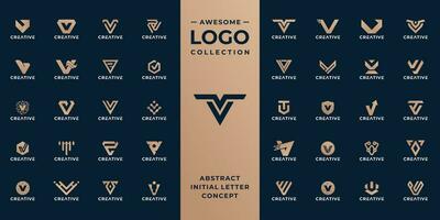 unico iniziale lettera v logo design collezione. vettore