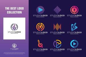 collezione di moderno musicale logo design ispirazione vettore