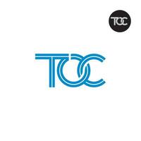 lettera toc monogramma logo design con Linee vettore
