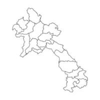 lao popoli democratico repubblica carta geografica con amministrativo divisioni. vettore illustrazione.