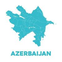 dettagliato azerbaijan carta geografica vettore