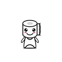 rotolo di carta igienica carino sorridente divertente. illustrazione vettoriale piatto personaggio dei cartoni animati, isolato su sfondo bianco