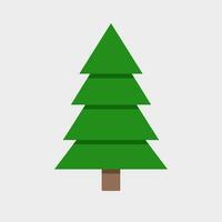 natale verde albero piatto illustrazione vettore. tradizionale natale simbolo per celebrazione inverno vacanza nuovo anno e Natale vettore