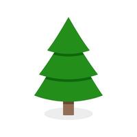 Natale verde albero isolato su bianca sfondo. simbolo vettore celebrazione tradizionale natale e nuovo anno, pino sempreverde Natale minimalista stile illustrazione