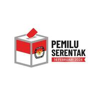 indonesiano elezione votazione scatola illustrazione, Pilkada, Pemilù, kpu vettore