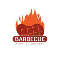 barbeque ristorante logo design vettore modello