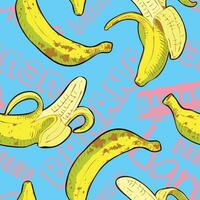vettore Immagine di senza soluzione di continuità textures con banane per confezione e carta tovaglioli